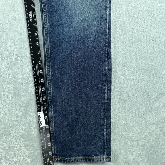 H&M Jeans Straight Leg Slim Fit Women Size 30/32 Acid Wash High Rise Blue - Picture 9 of 12